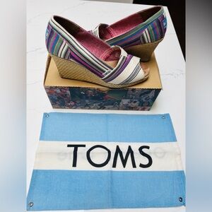 TOMS Striped Wedge Sandals